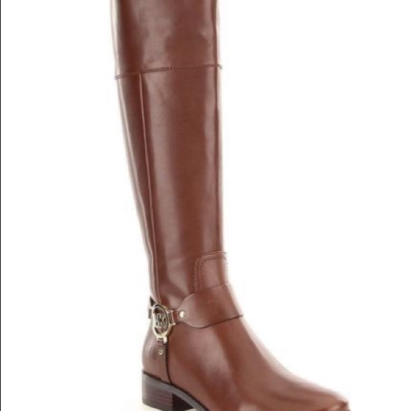Michael Kors Shoes - Michael Kors brown riding boots with gold accents